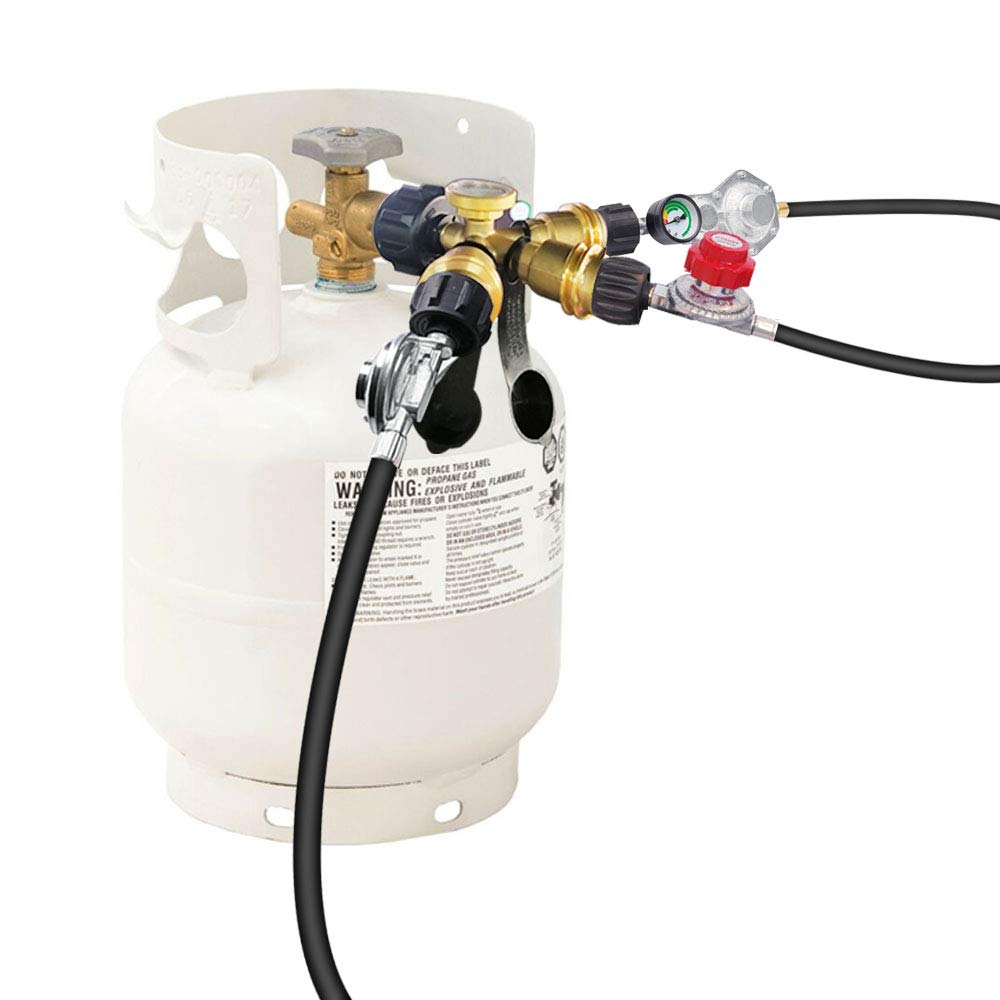 MENSI installed on propane tank demonstrating one-tank multi-appliance use