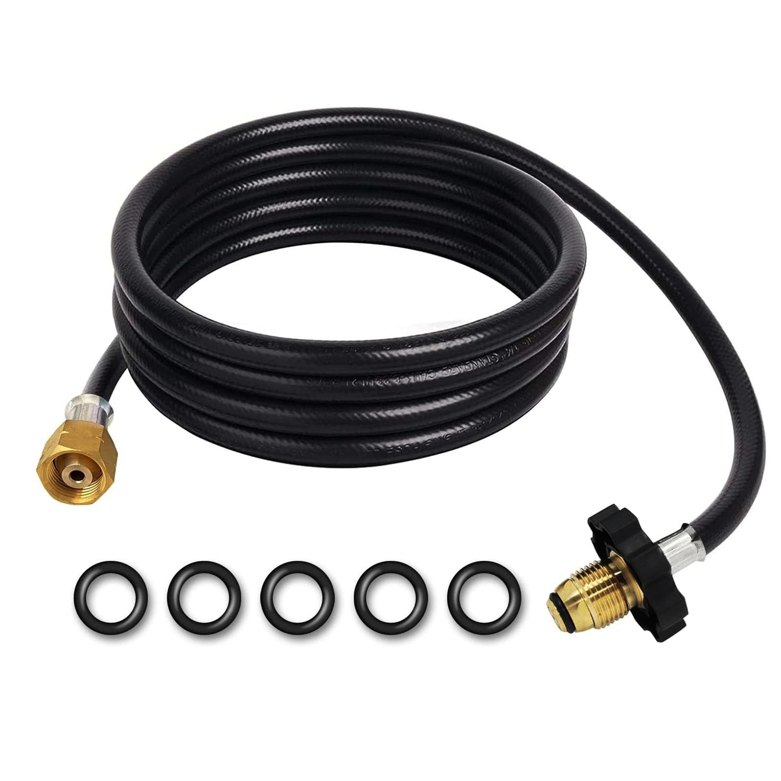 MENSI hose beside propane cylinder illustrating scale and connection points