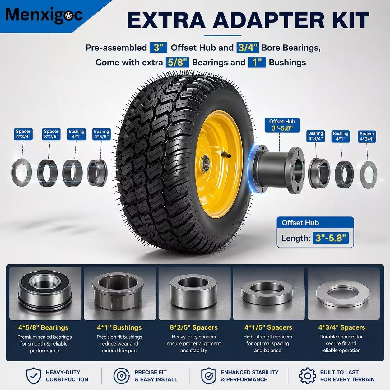 menxigoc included bearings bushings and spacers kit improves compatibility