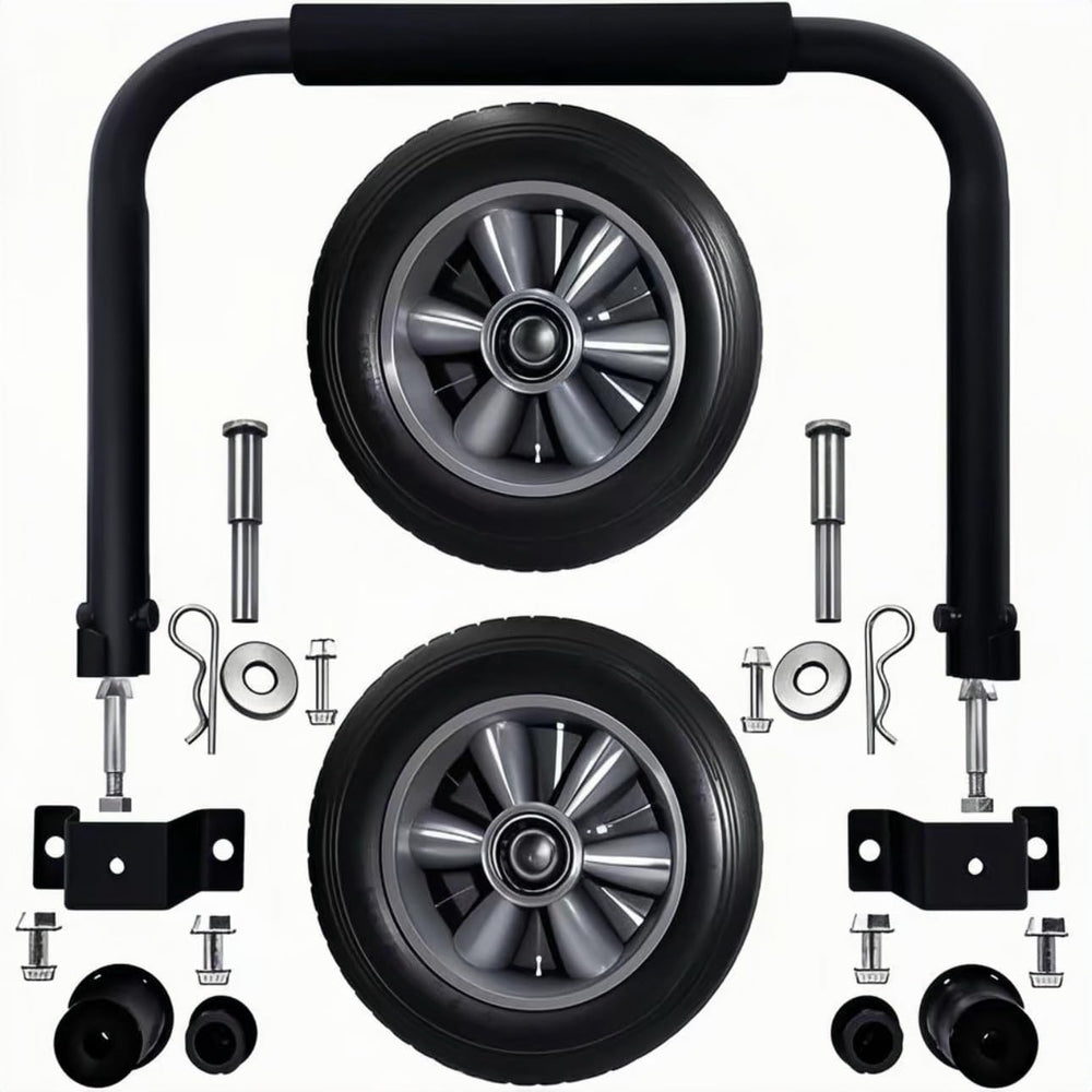 menxigoc front view of installed wheel and handle kit showing improved portability