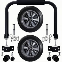 menxigoc front view of installed wheel and handle kit showing improved portability