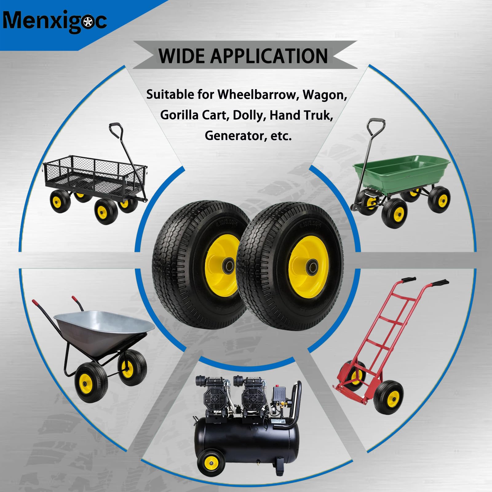 menxigoc wheel mounted on a hand truck demonstrating easy installation and stability