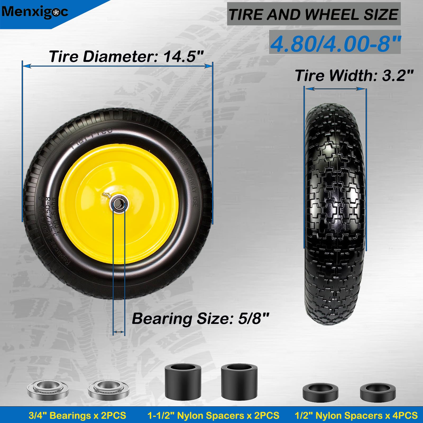 menxigoc steel rim and centered hub close-up highlighting solid construction