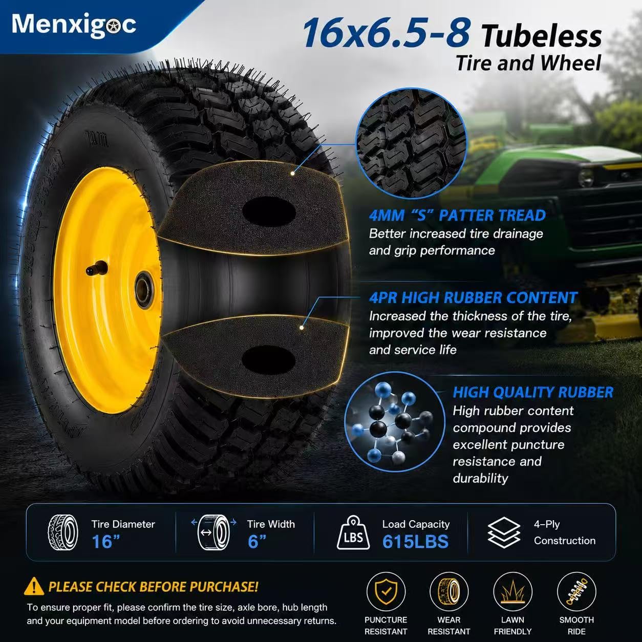 menxigoc side profile on grass demonstrating lawn-friendly rolling