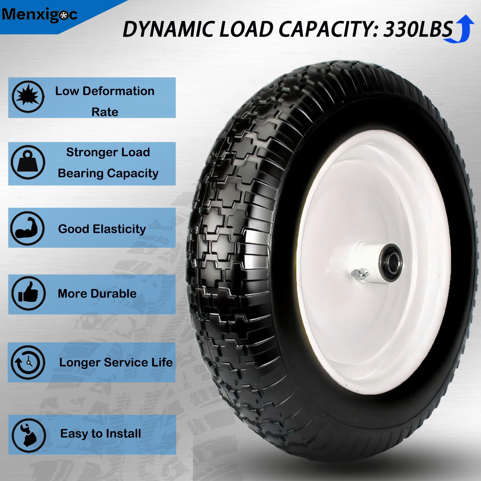 menxigoc wheel mounted on axle during installation demonstrating simple fit