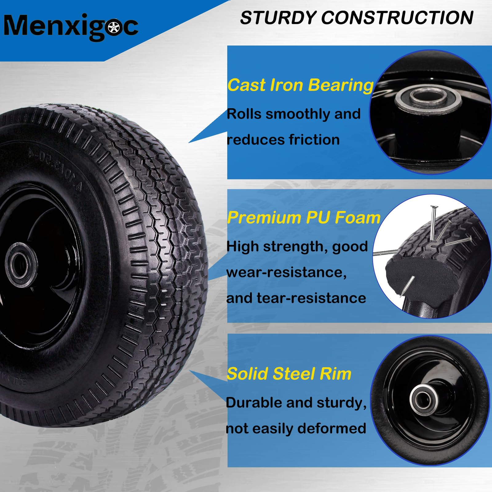 menxigoc wheel mounted on hand truck in use for reliable hauling
