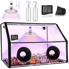 Meonum clear still air box front view showing workspace and visibility benefit