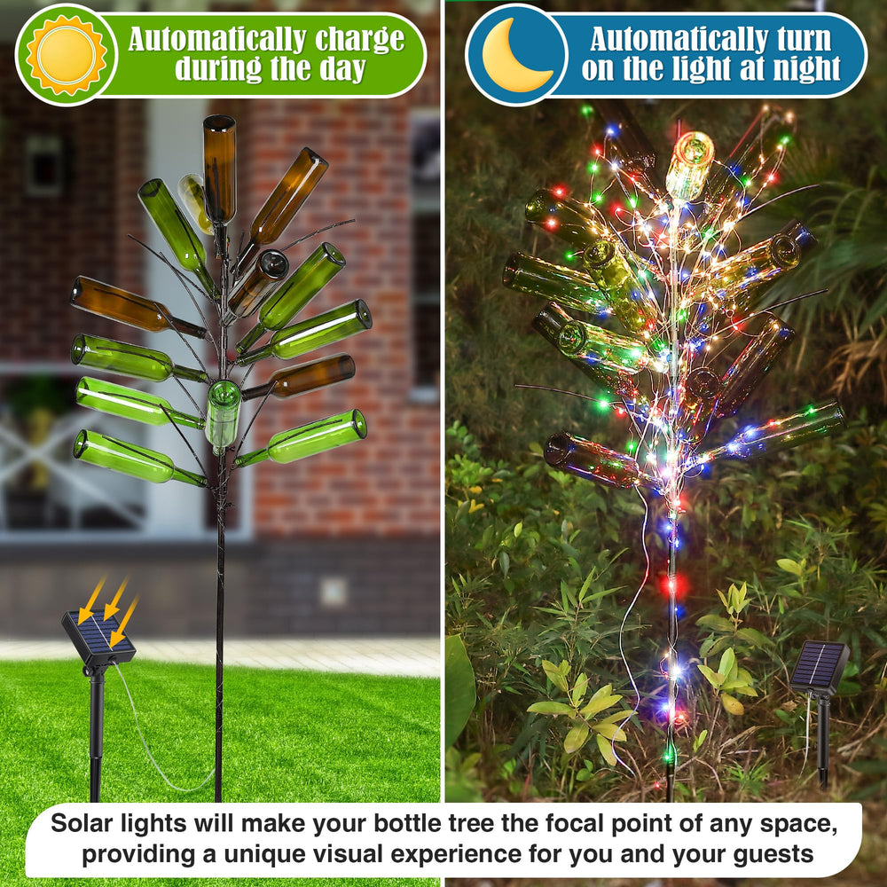 Meonum nighttime glowing display with lights highlighting yard ambiance