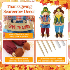 Meonum scarecrows styled on a porch adding cozy seasonal charm