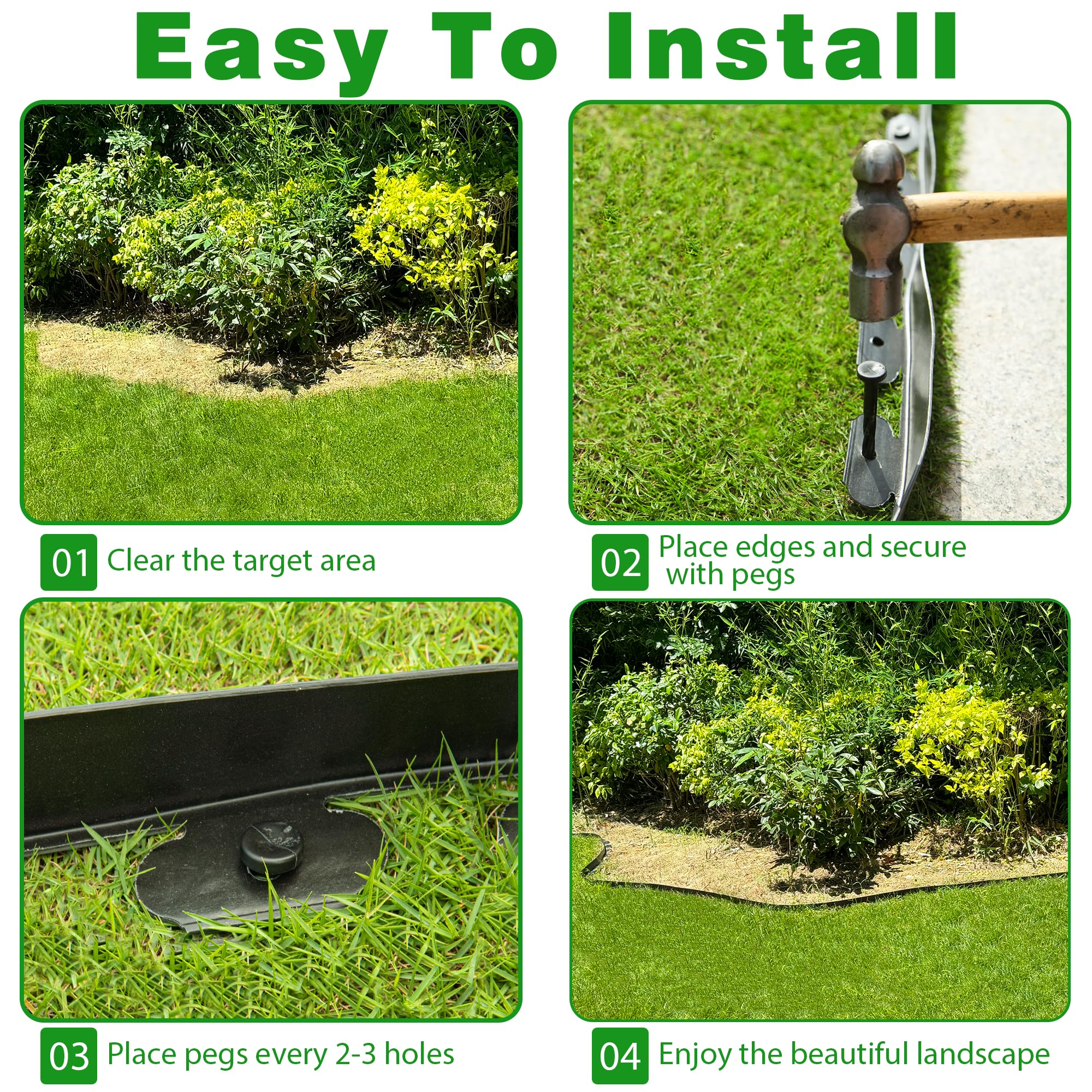 Meoslss installed edging along flower bed and lawn, creates tidy landscape lines