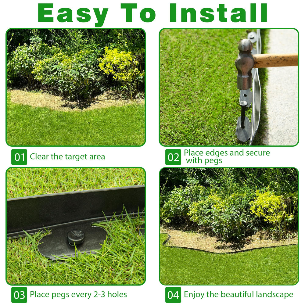 Meoslss installed edging along flower bed and lawn, creates tidy landscape lines