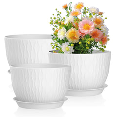 Meowell front view of three white pots showing modern set and styling benefits