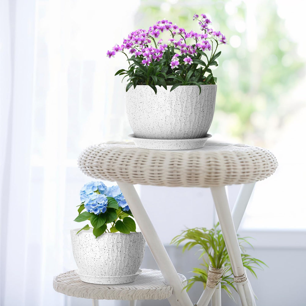 Meowell planters styled on patio showing outdoor suitability and visual uplift benefit