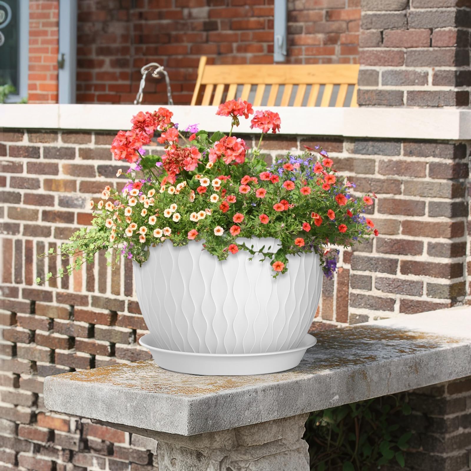 Meowell pot beside ruler showing size scale for planting choices benefit