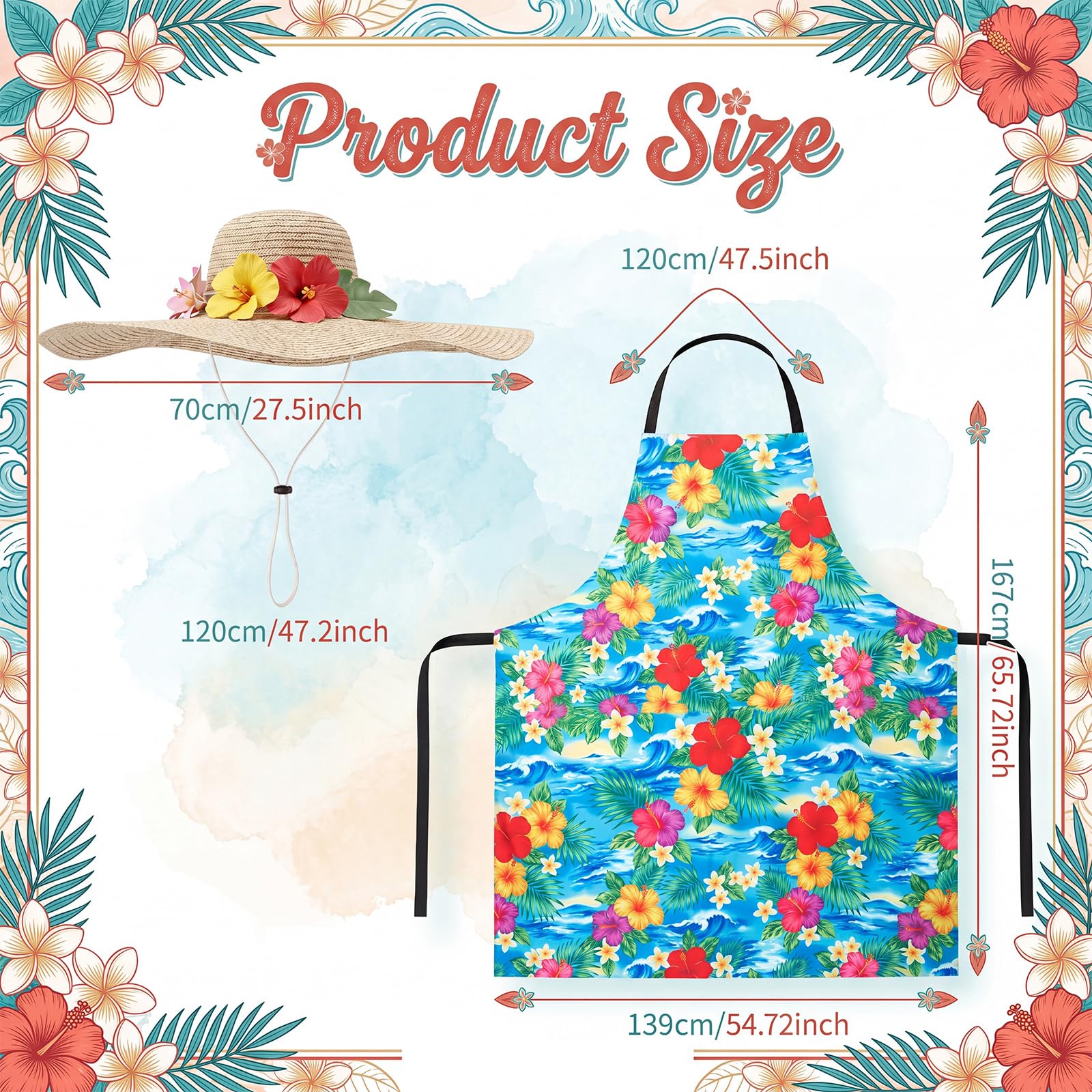 Mepase colorful apron front detail with wildflowers for festive display
