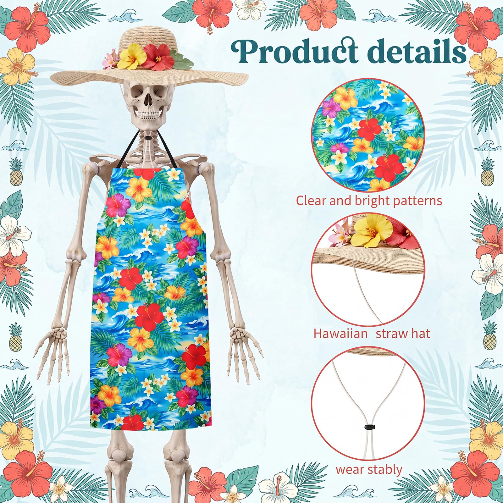 Mepase apron floral closeup highlighting decorative accents and color