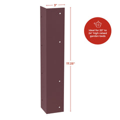 Meranti Home + Garden installed bracket reinforcing a wooden raised garden bed corner for stability