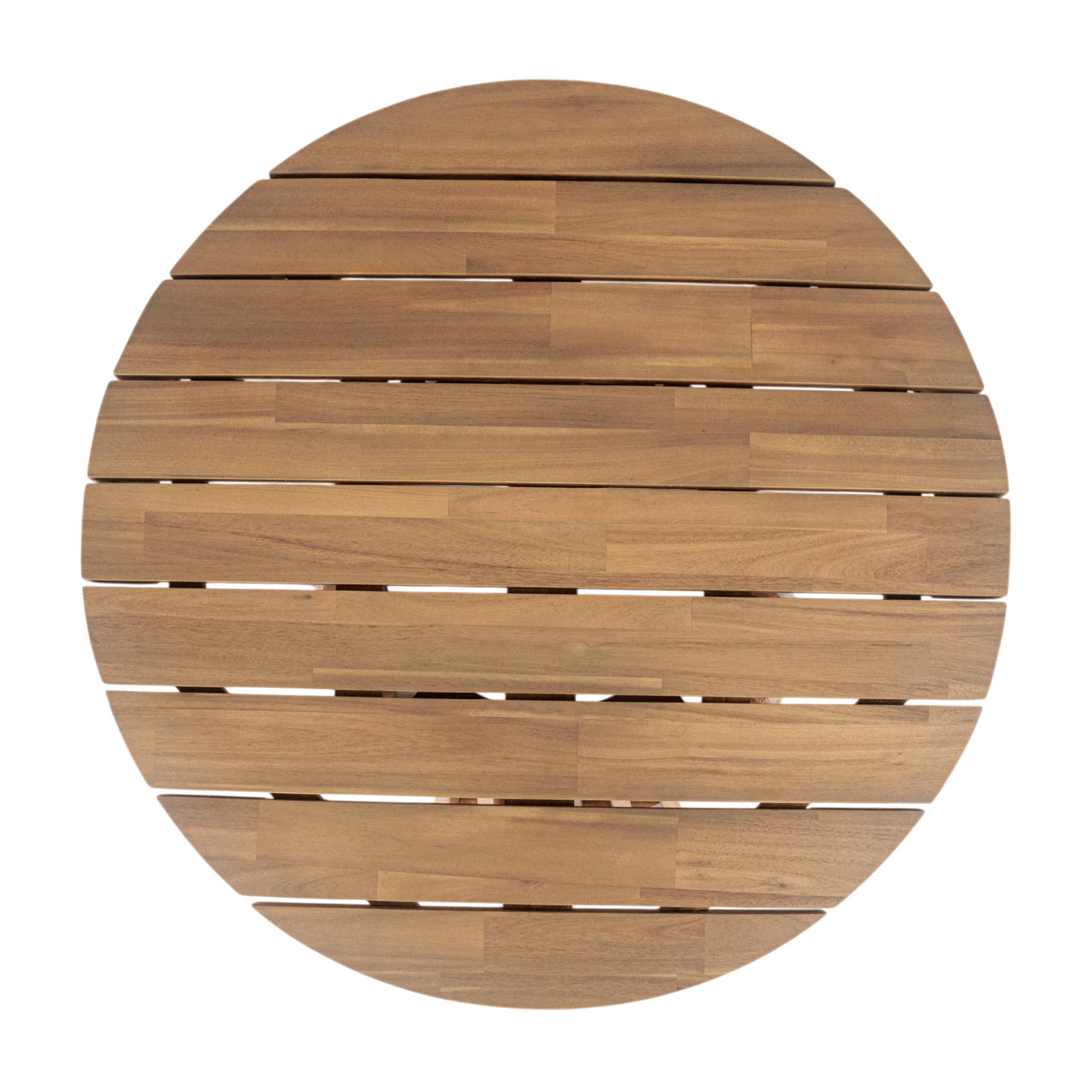 Merax table on balcony illustrating compact footprint and lifestyle use