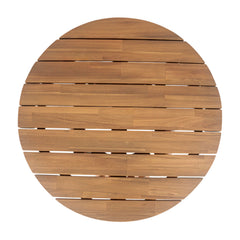 Merax table on balcony illustrating compact footprint and lifestyle use