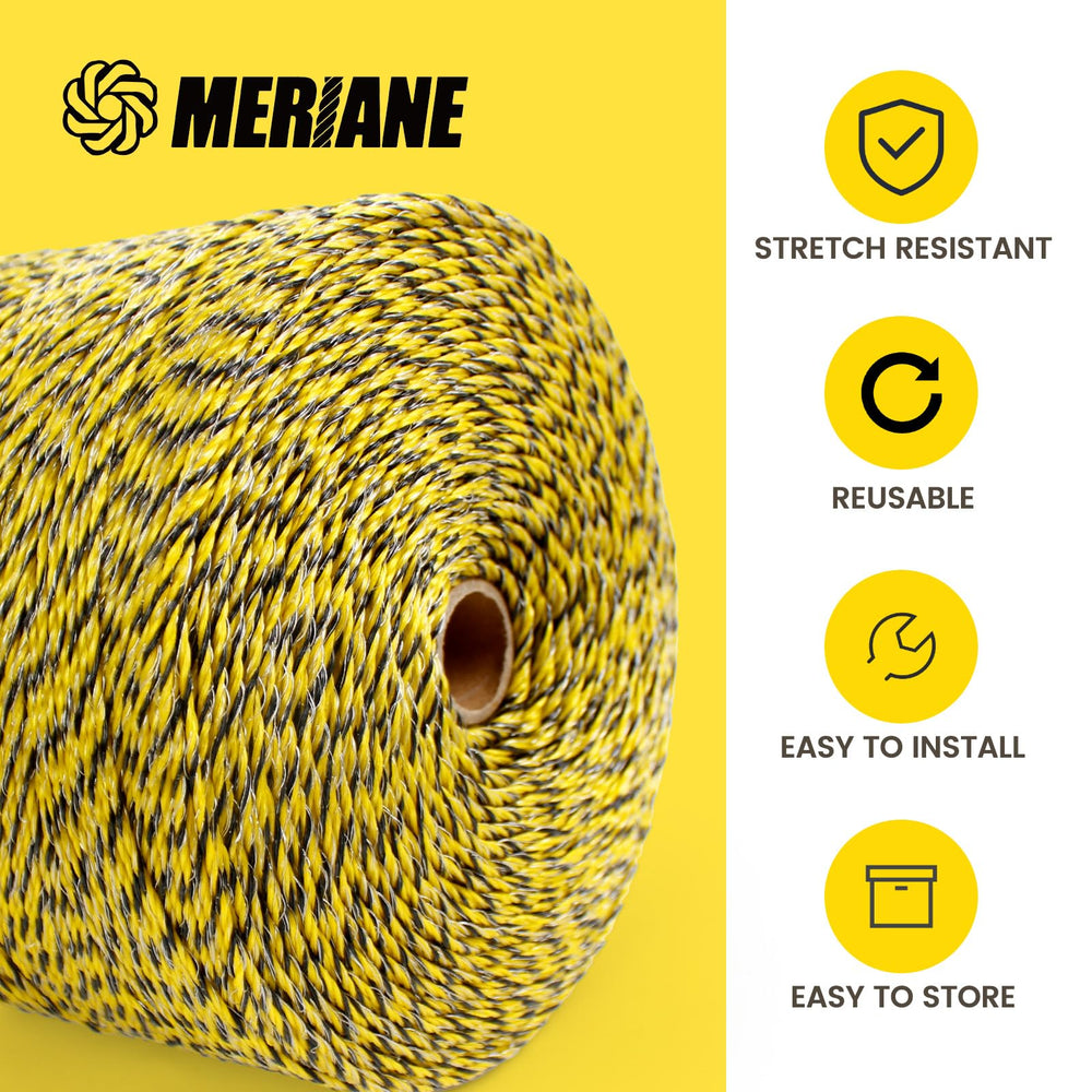 MERIANE wire wound on a reel in use for faster portable fencing setup