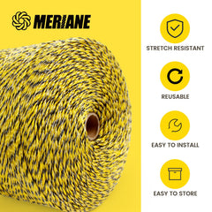 MERIANE wire wound on a reel in use for faster portable fencing setup