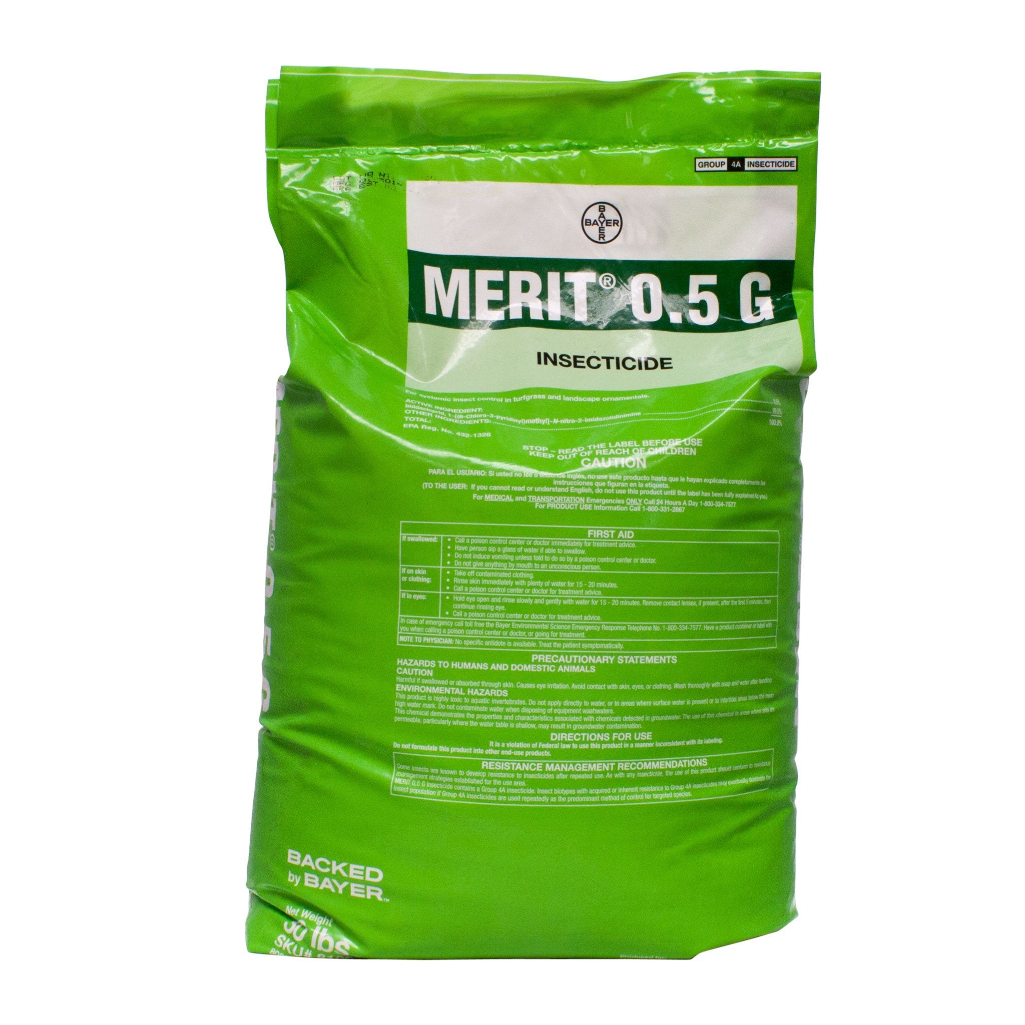 Merit 30 lb bag front view showing product labeling and professional-sized packaging benefit