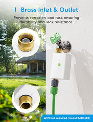 meross close-up of brass inlet and outlet demonstrating corrosion resistance for long-lasting use