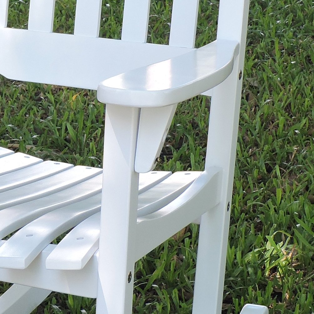 Merry Garden side profile of rocking chair demonstrating comfortable motion