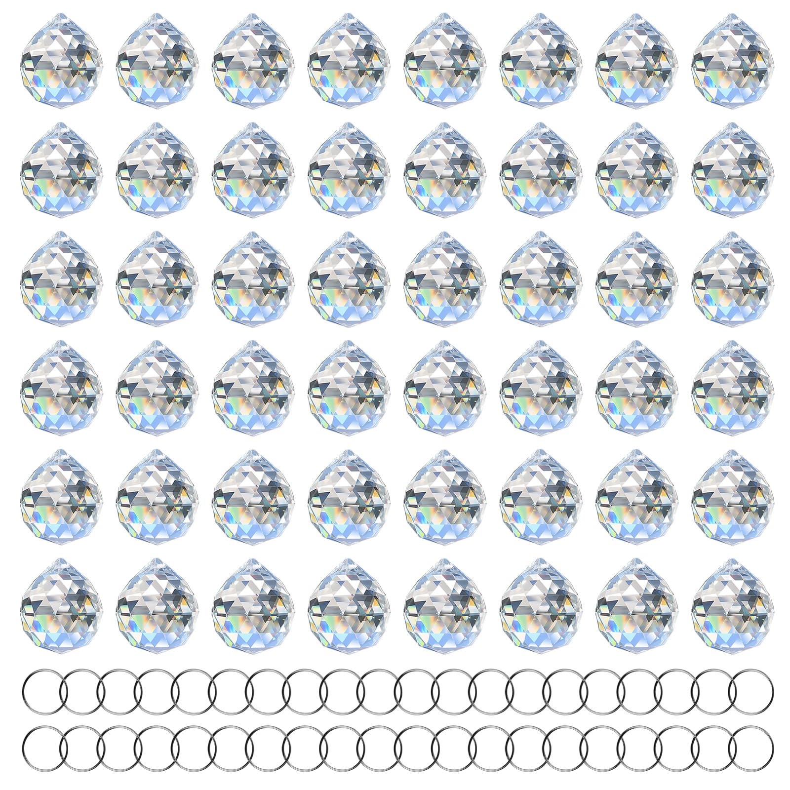MerryNine front view K9 crystal ball showcasing clear facets and bright sparkle