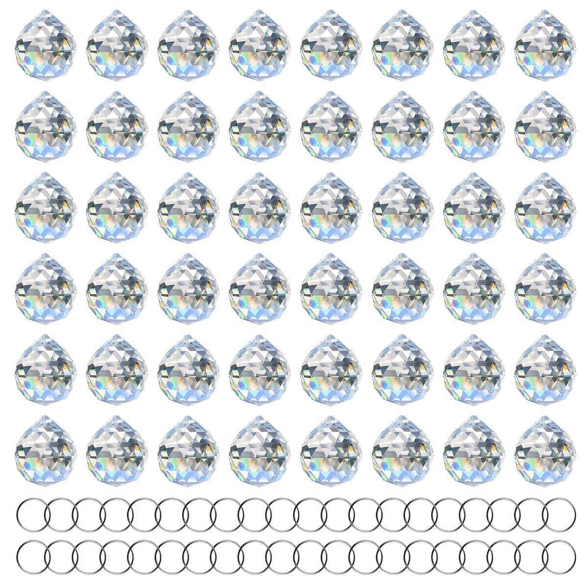 MerryNine front view K9 crystal ball showcasing clear facets and bright sparkle