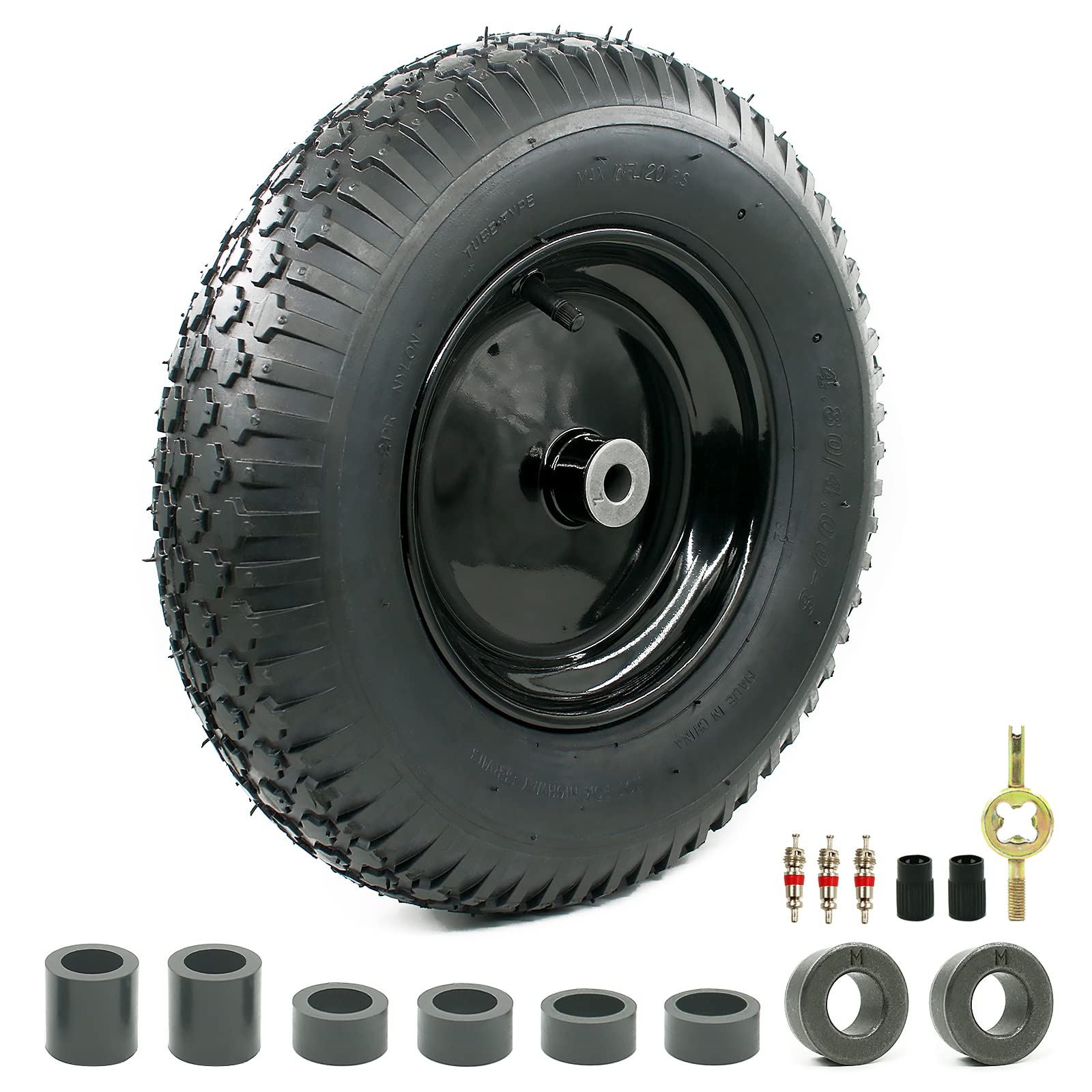 MerryYard front view of complete wheel assembly showing fit and profile for easy replacement