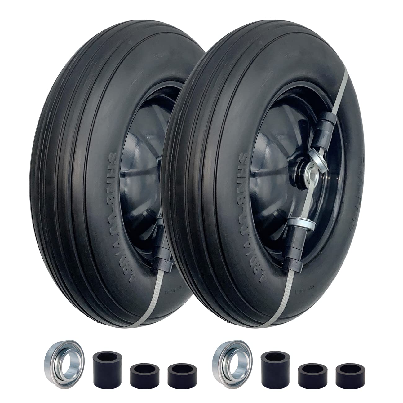 MerryYard front wheel assembly on steel rim showing full tire profile and durability