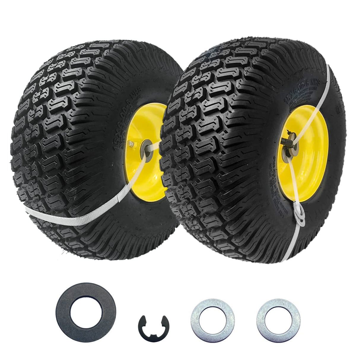 MerryYard front wheel packaging showing two wheels and adapter kit for easy replacement