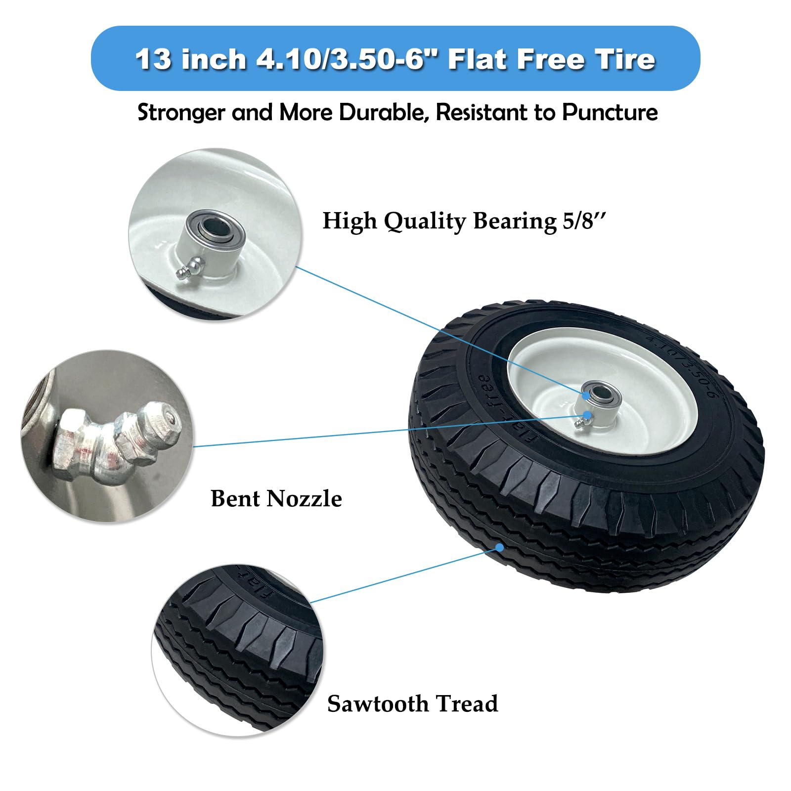 MerryYard hub detail with 5/8-inch bearing showing durable, low-friction performance