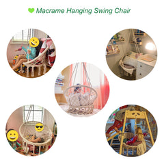 Mertonzo hanging chair installed in a bedroom creating a cozy reading spot