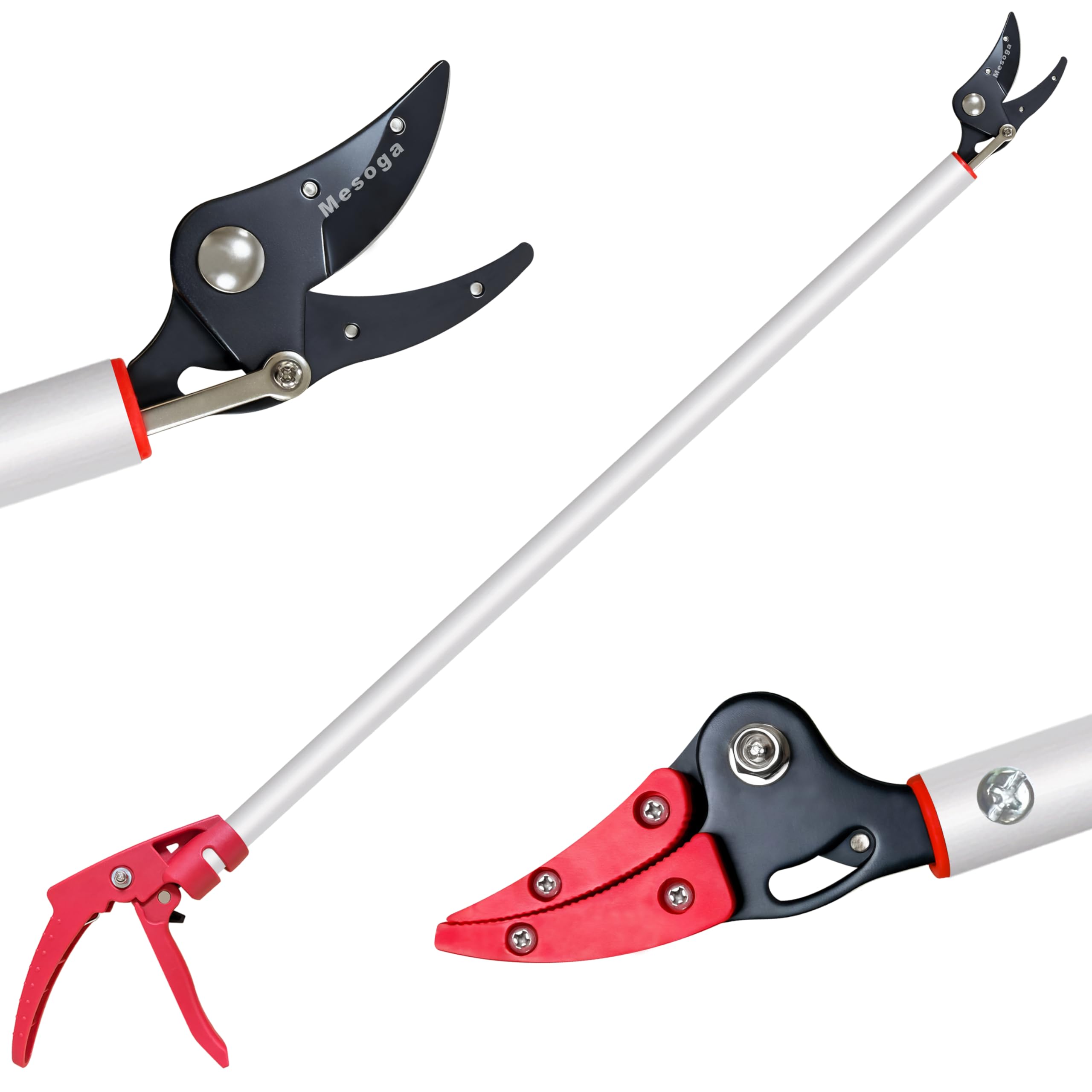 Mesoga full-length pruner showing reach and ladder-free safety