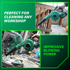 Metabo HPT blower trigger and thumb lock demonstrating comfort and reduced fatigue