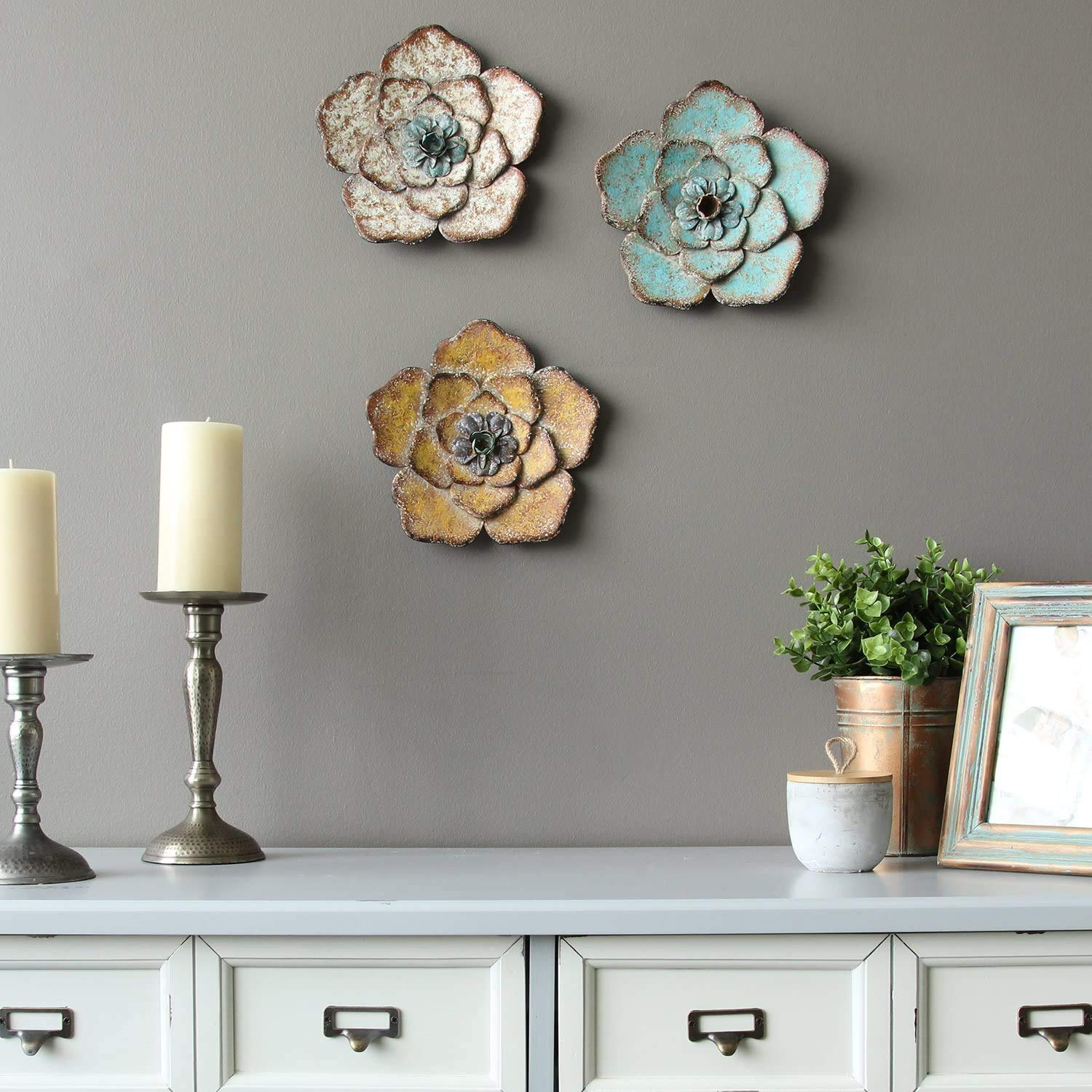 metal flower close texture showing layered iron detail and durable finish