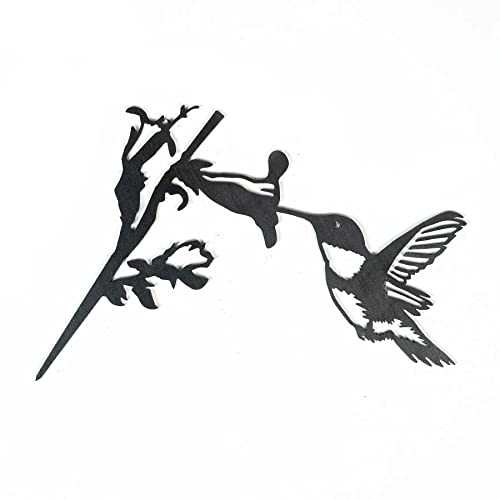 METALBIRD hummingbird front view showing clean silhouette and stake