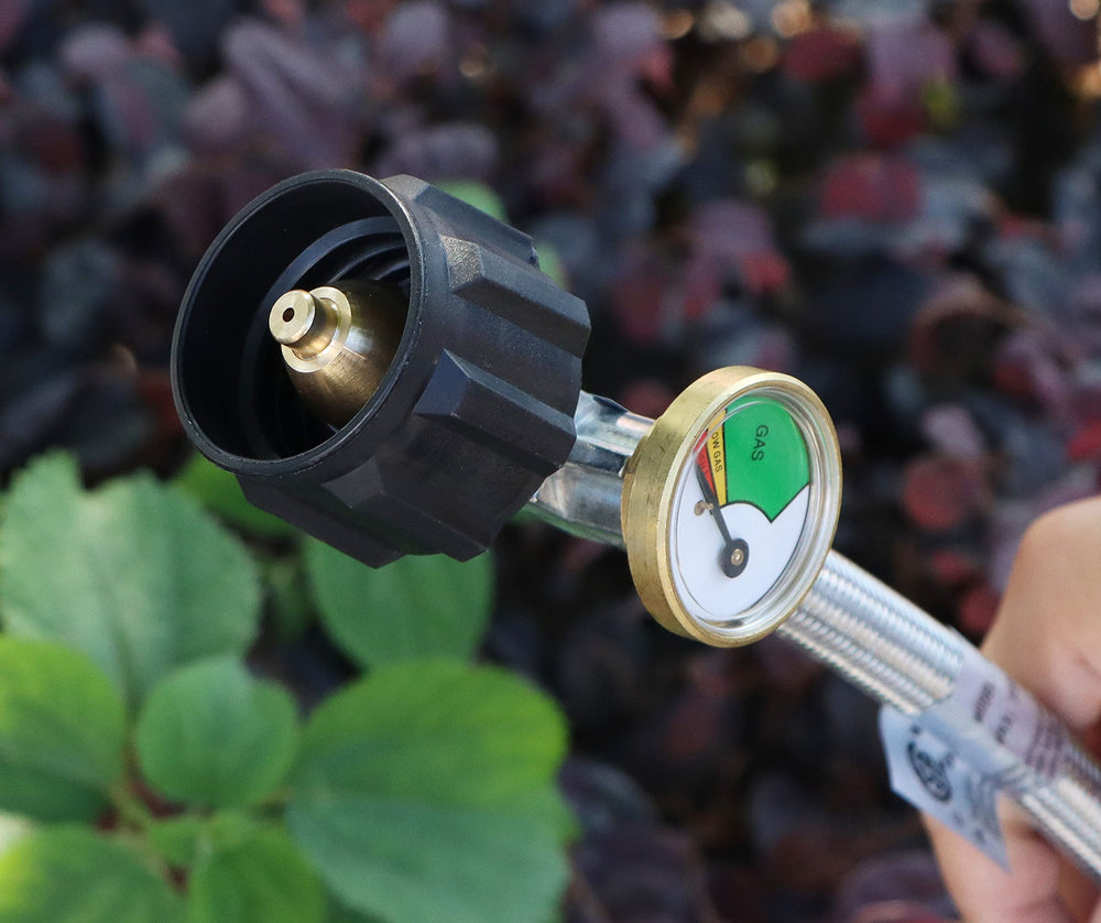 METER STAR adapter attached to camping stove demonstrating extended run time