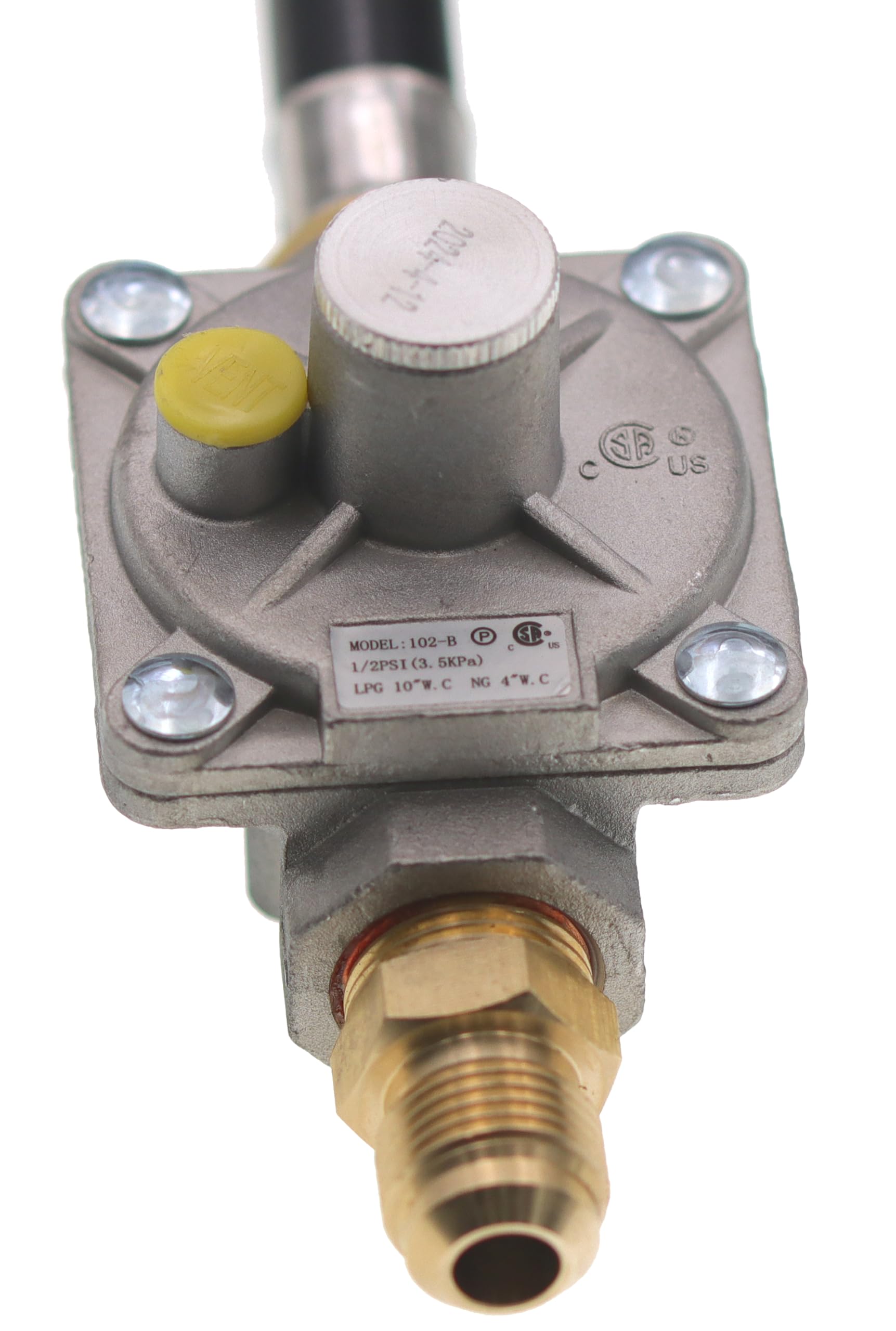 METER STAR hose beside a tape measure showing 10 ft length for placement flexibility