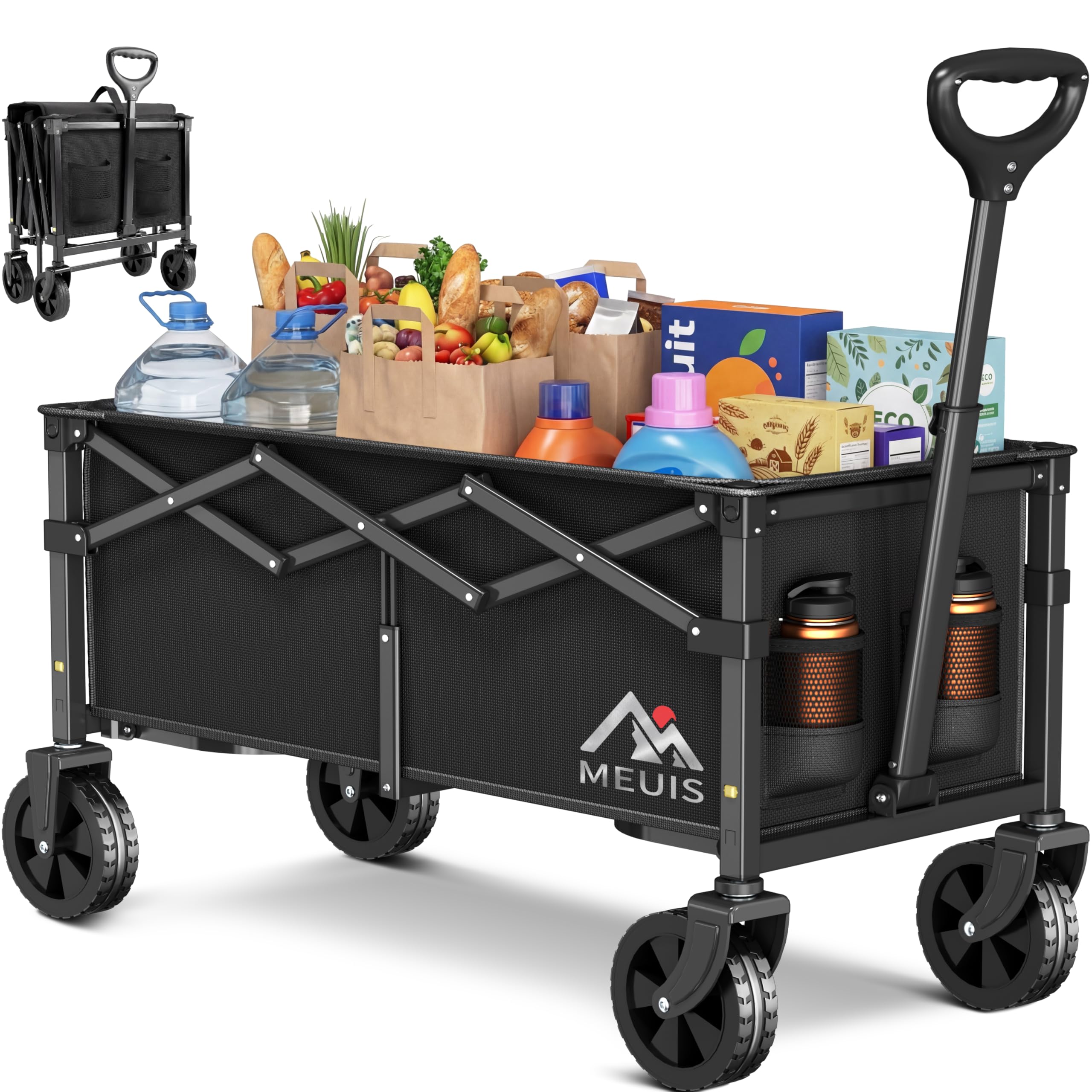 MEUIS wagon front view showing sturdy frame and storage benefit