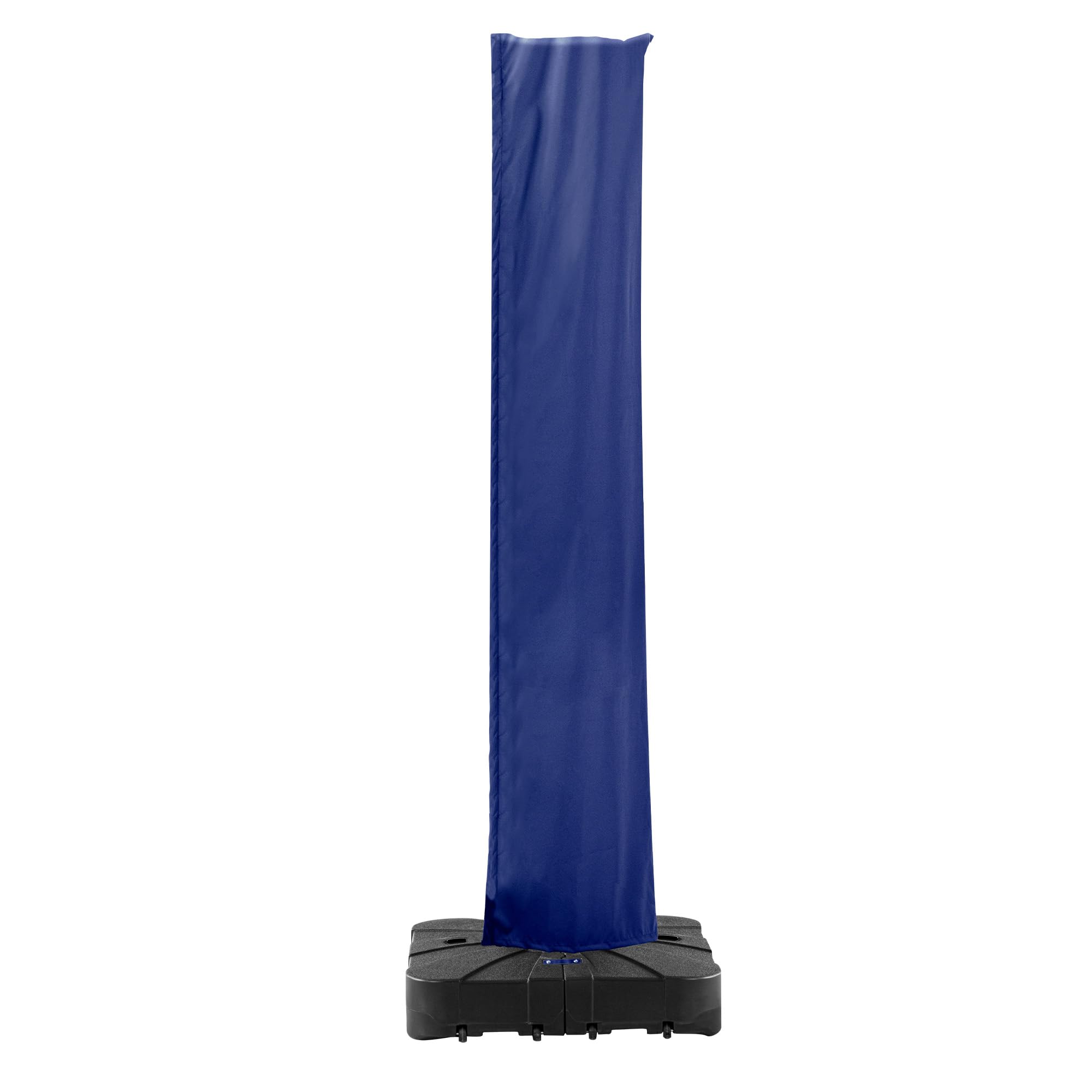 MEVBC navy cover in backyard setting keeping patio umbrella clean