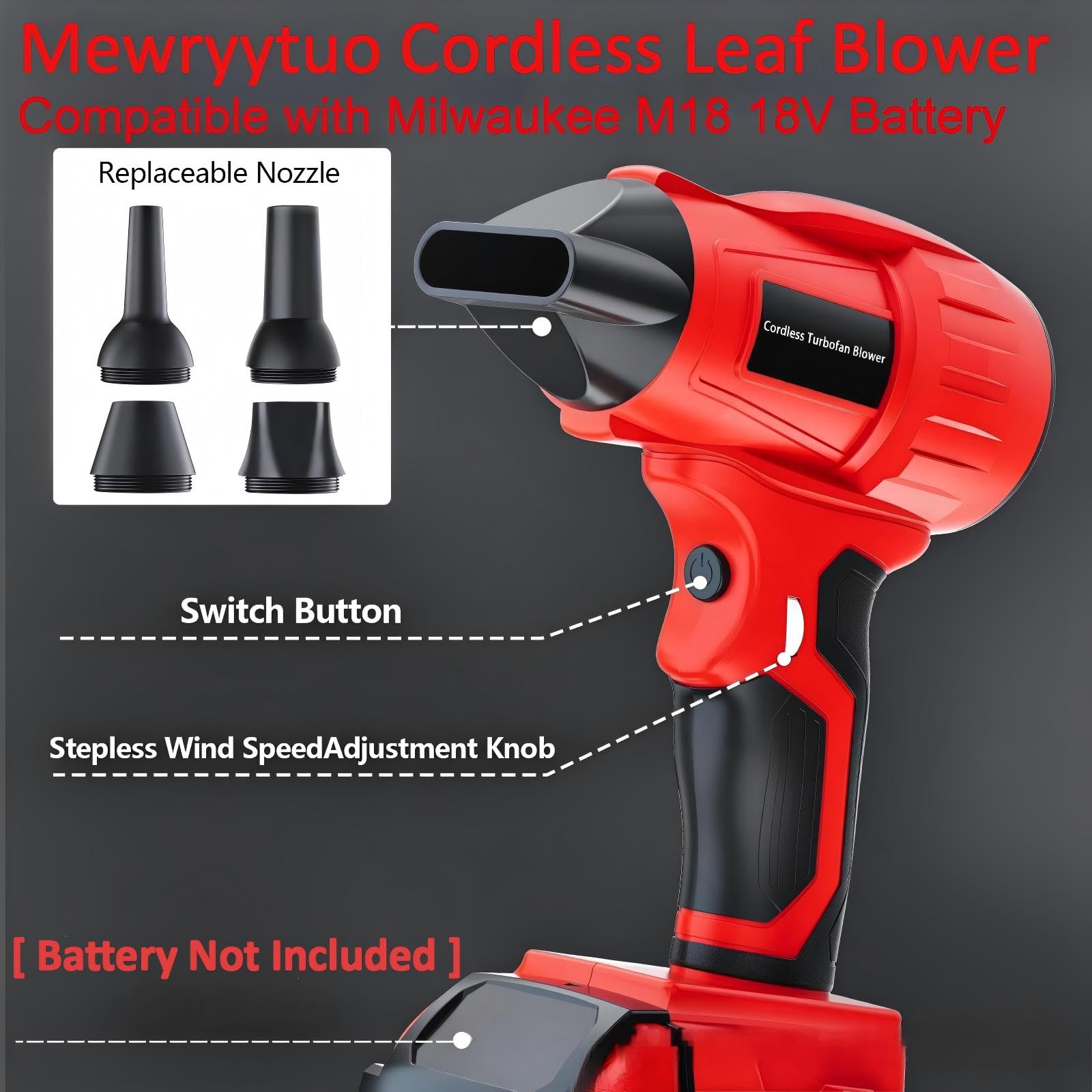 mewryytuo closeup of the adjustable speed knob for precise airflow control