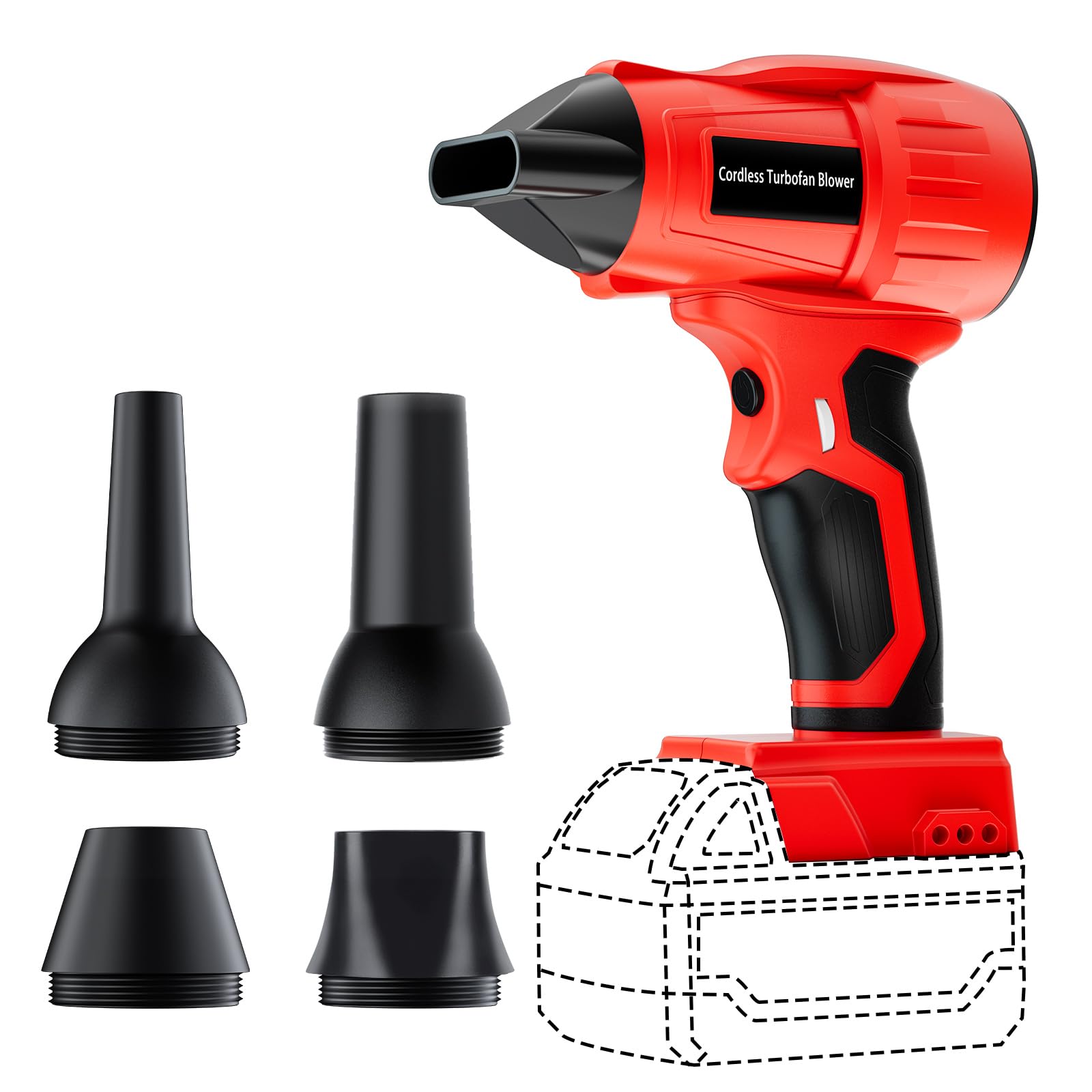mewryytuo front view of cordless blower showing compact design and portability