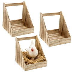 MEWTOGO front view of three assembled nesting boxes showing tidy setup and easy access
