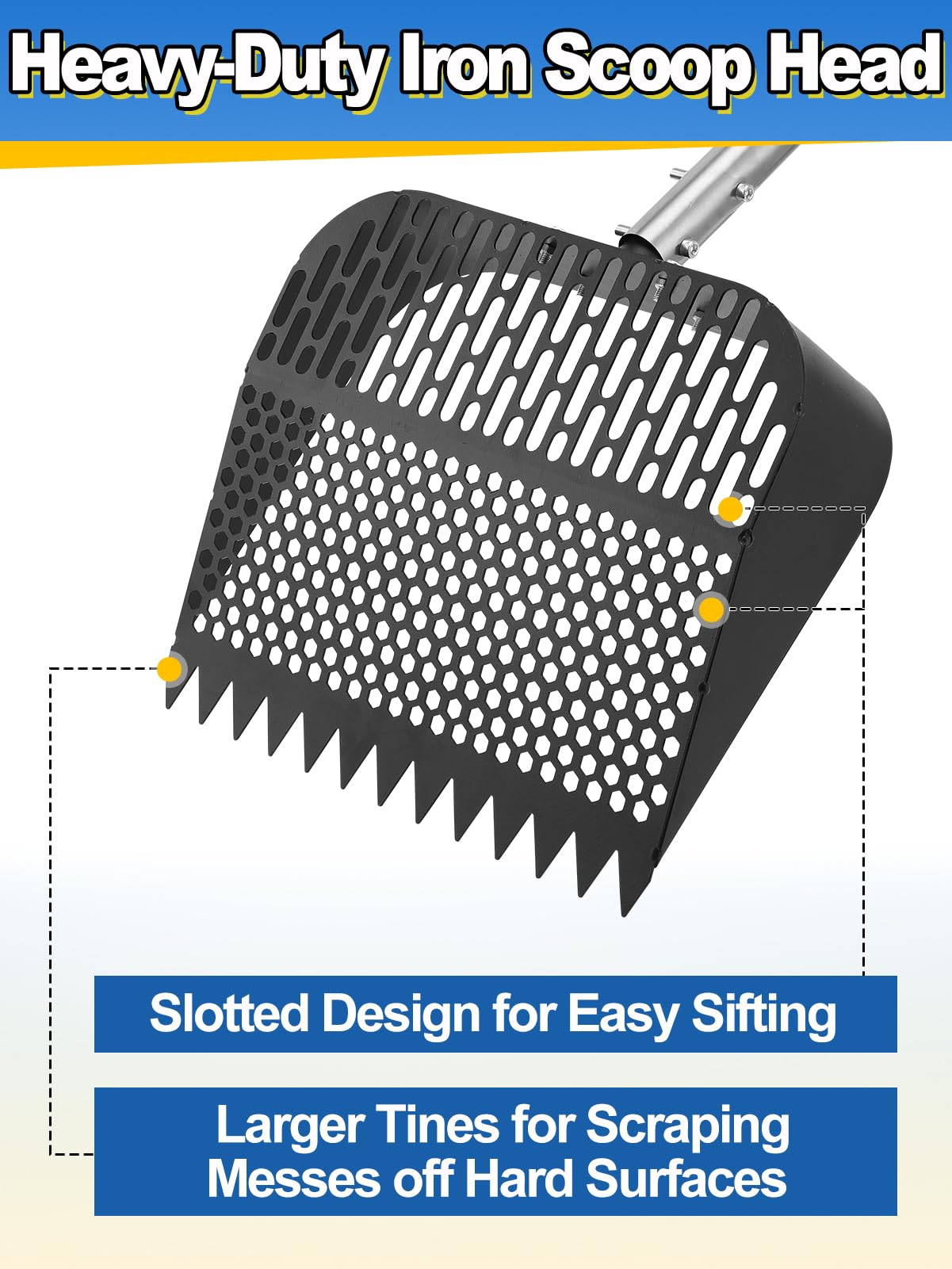 MEWTOGO two handheld scoops side by side for precise coop cleaning