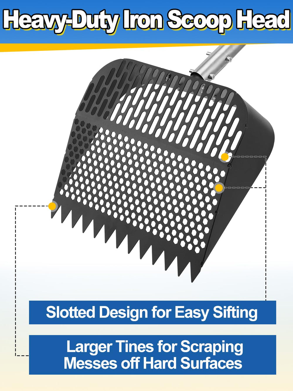 MEWTOGO two handheld scoops side by side for precise coop cleaning