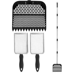 MEWTOGO long-handle scooper front view showing ergonomic reach and ease