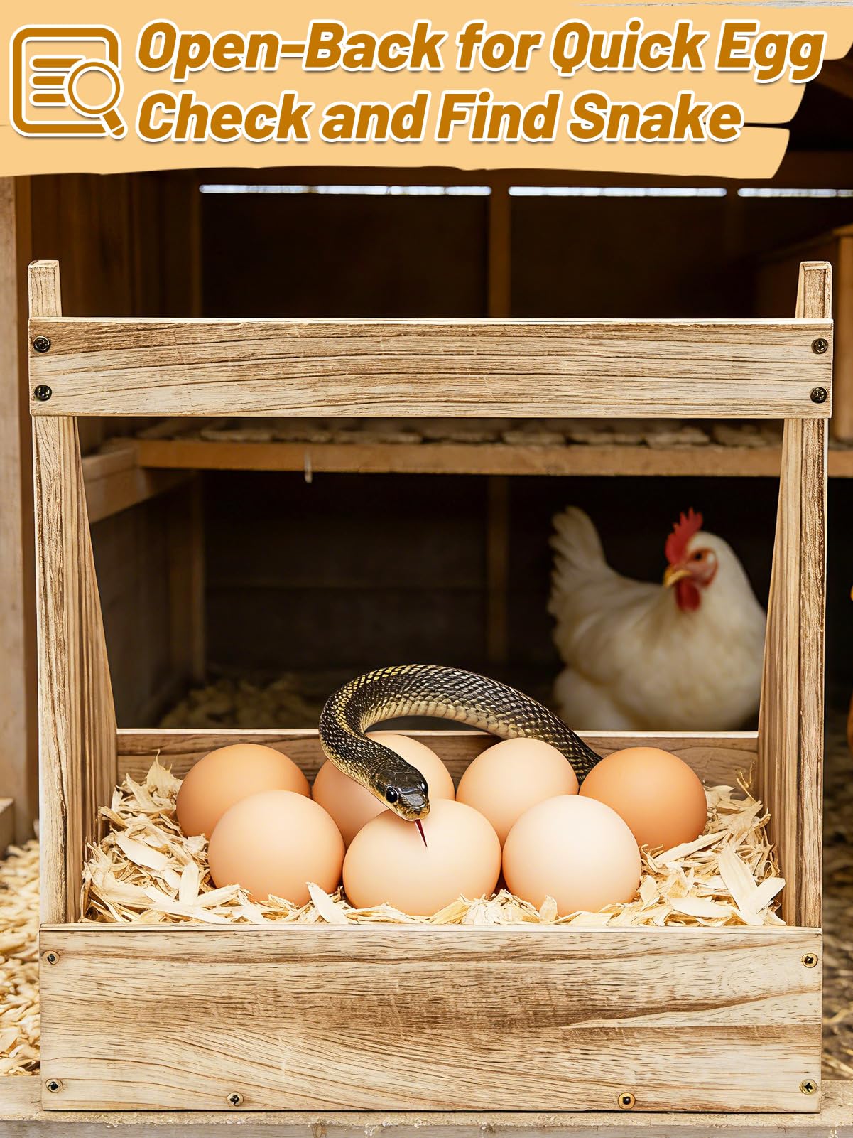 MEWTOGO nesting boxes mounted on a coop wall saving floor space and improving organization